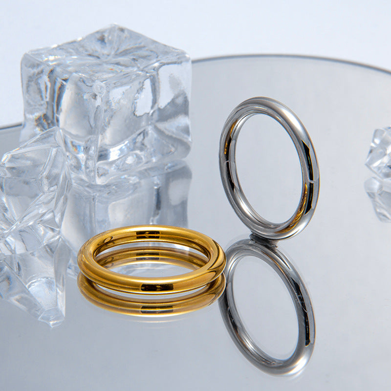 Neutral Titanium Steel Ring for Men and Women - Simple Fashion Jewelry with 2.5mm Linear Design