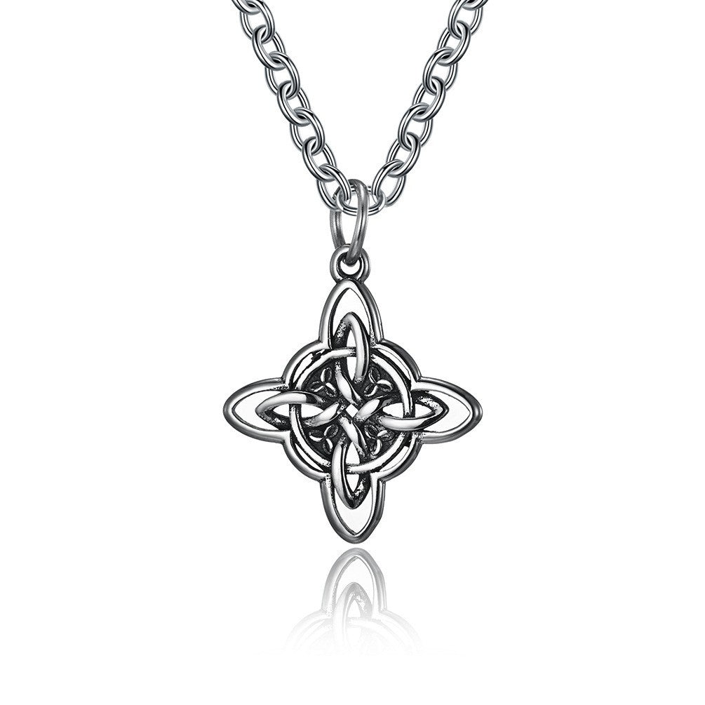 Planderful Celtic Eternal Knot Necklace Nordic Design Stainless Steel Pendant for Heritage Jewelry Lovers