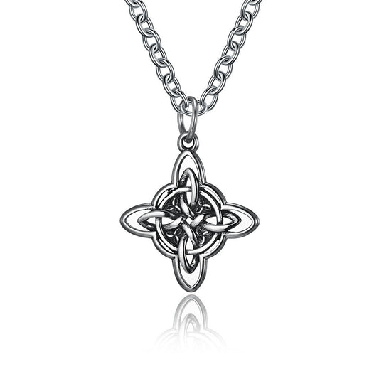 Planderful Celtic Eternal Knot Necklace Nordic Design Stainless Steel Pendant for Heritage Jewelry Lovers