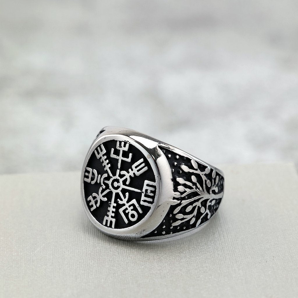 Punk Tree of Life Stainless Steel Men's Ring