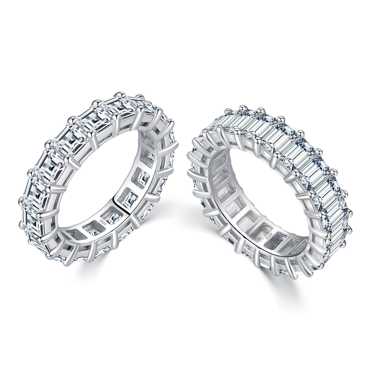 925 Sterling Silver Full-Zircon Band