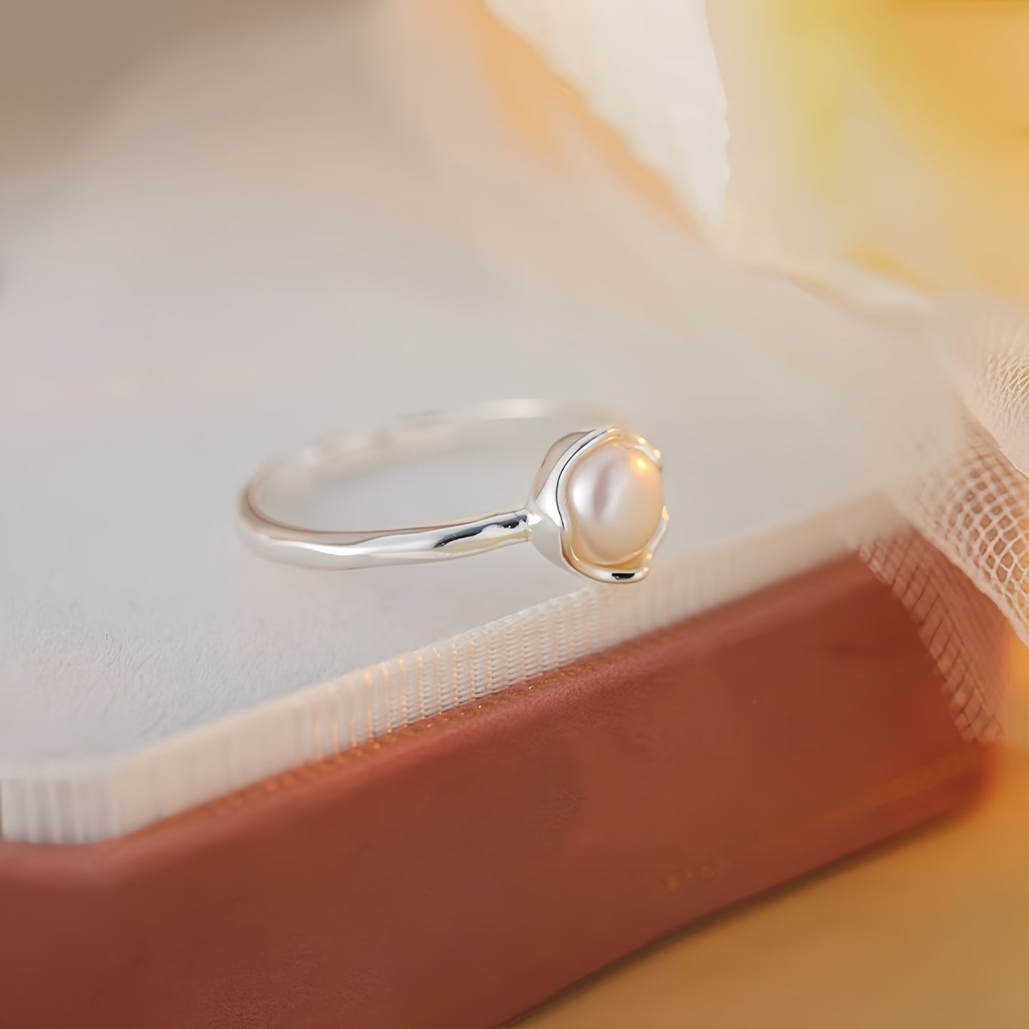 Planderful Sterling Silver Bead Ring For Women Adjustable Minimalist Niche Design Elegant Everyday Genie Collection