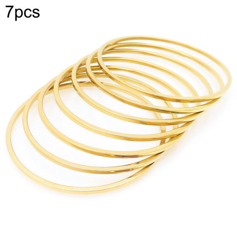 18k Vacuum Gold-Plated Straight-Facing 2mm Wide Square Line Bracelet – Stainless Steel