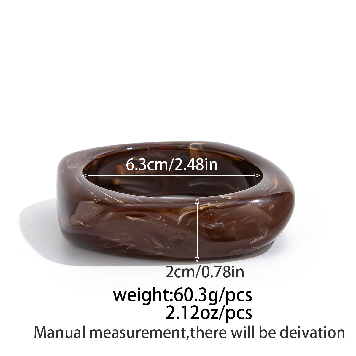 Resin C-Shaped Open Bracelet Design Irregular Geometric Bracelet