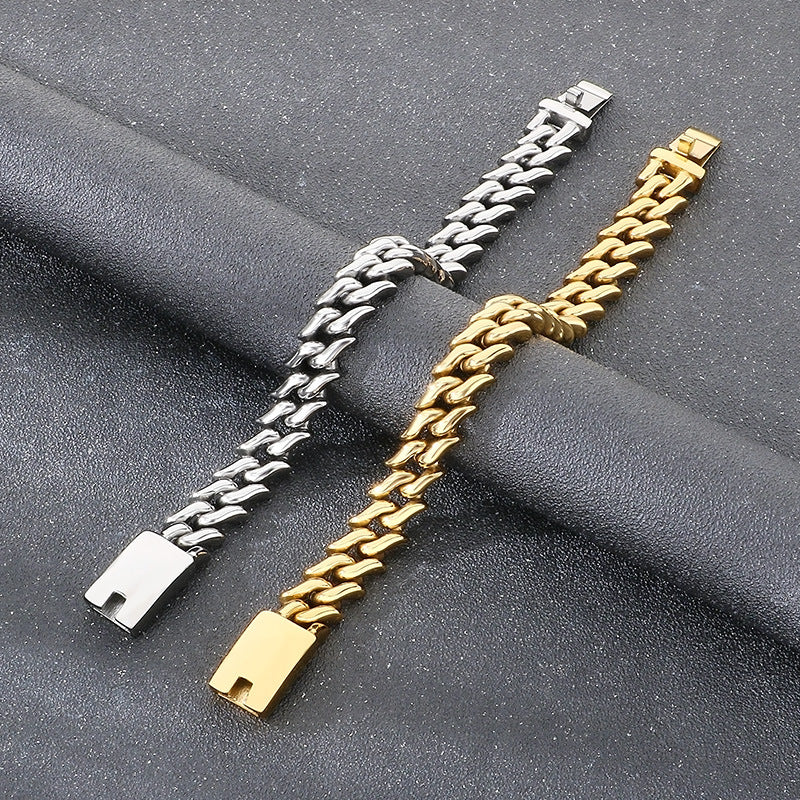 Niche – Smooth Surface 15mm Cuban Chain Stainless Steel Men's Bracelet