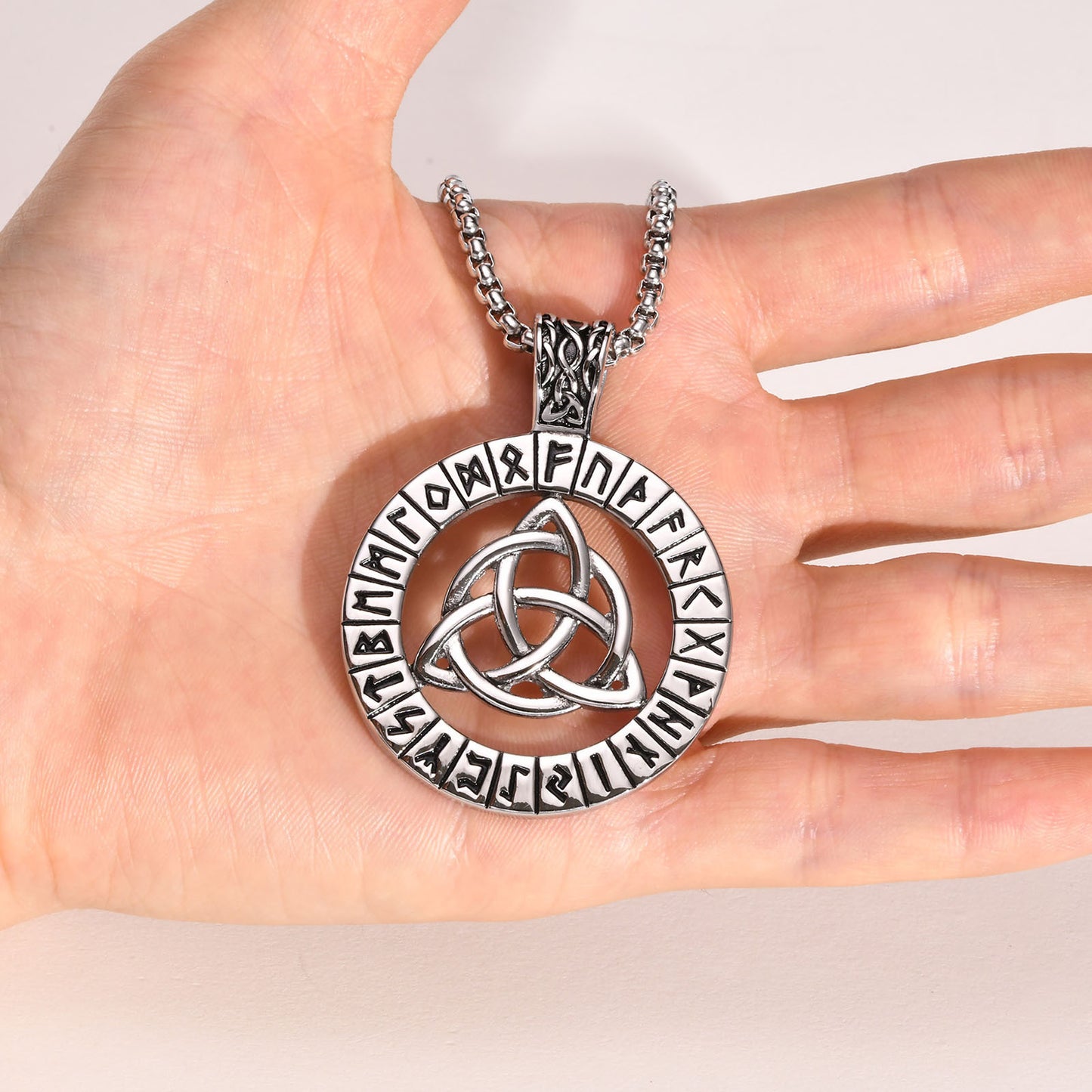 Titanium Steel Fashion Pendant Stainless Steel Viking Luenwen Celtic Knot Pendant Black Men's for Men