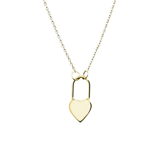 S925 Sterling Silver Minimalist Geometric Love Lock Necklace Small Fresh And Sweet