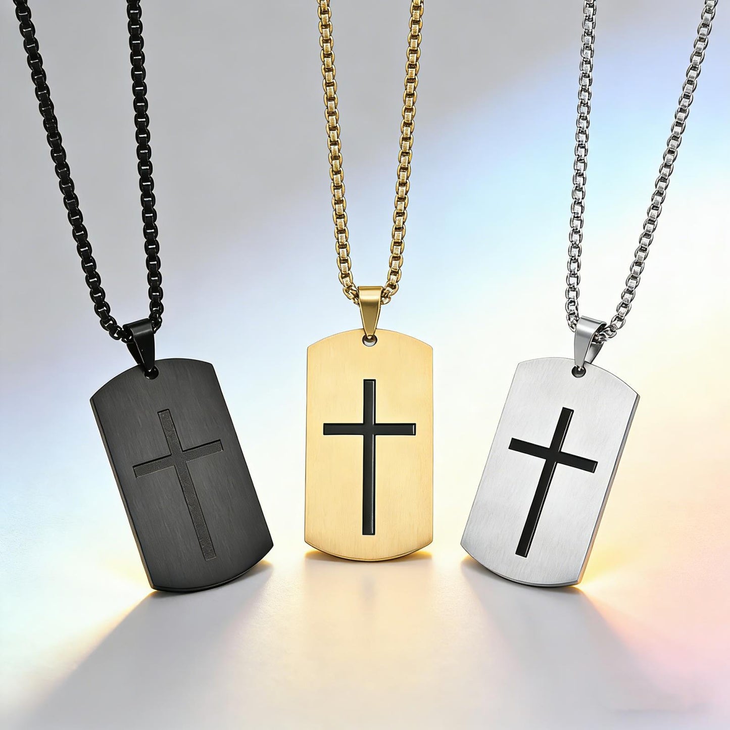 Steel Necklace – Minimalist Cross Pendant