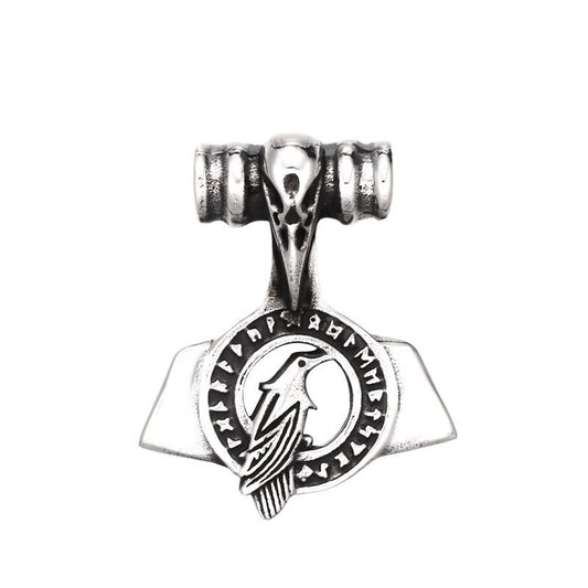 Norse Crow Pendant in Titanium Steel - Personalized Men's Accessory