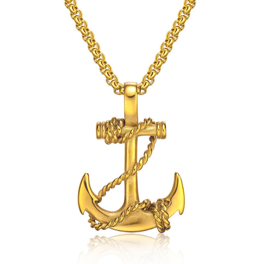 1. Planderful Anchor Necklace For Men In Stainless Steel Nautical Vintage Style Gift For Him
