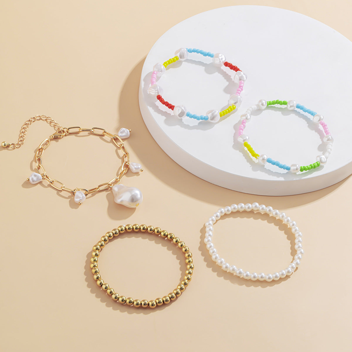 Planderful Vienna Verve Imitation Pearl Bracelet For Women Ethnic Beaded Statement Jewelry