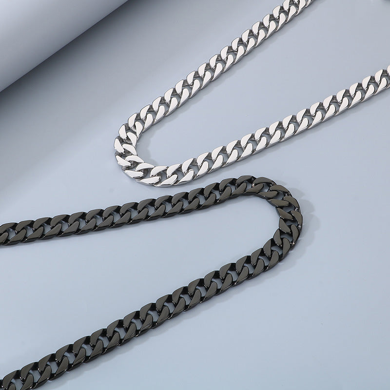 Planderful 15mm Titanium Cuban Chain Necklace For Men