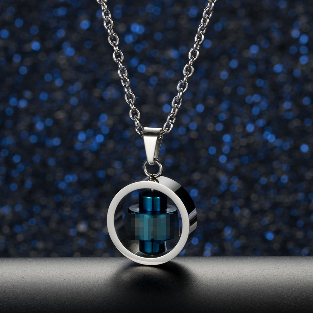 Steel Necklace – Statement Rotatable Scripture Pendant
