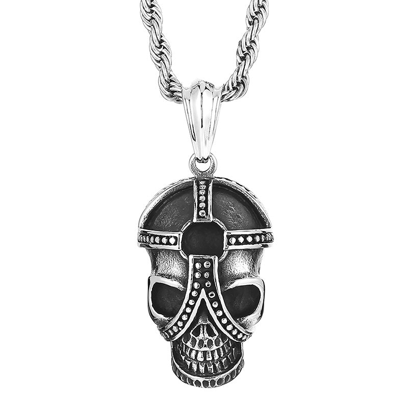 Trendy Men's Titanium Steel Skull Pendant - European, American & Caribbean Pirate Captain Design