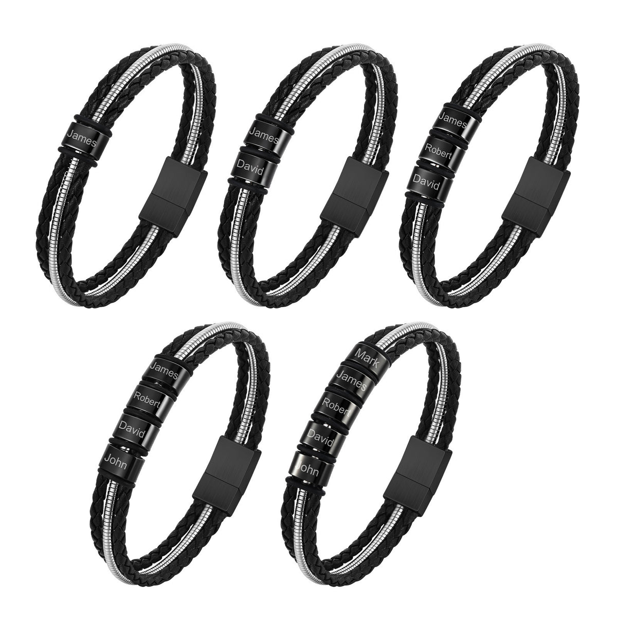 Vintage Black Stainless Steel Bracelet for Men