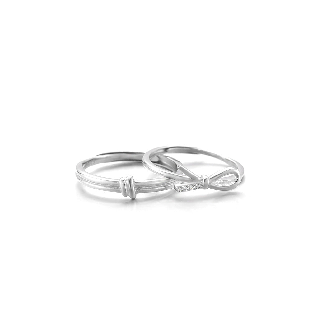 Planderful Everyday Genie S925 Sterling Silver Knot Couple Ring – Simple Luxury Valentine's Day Gifts