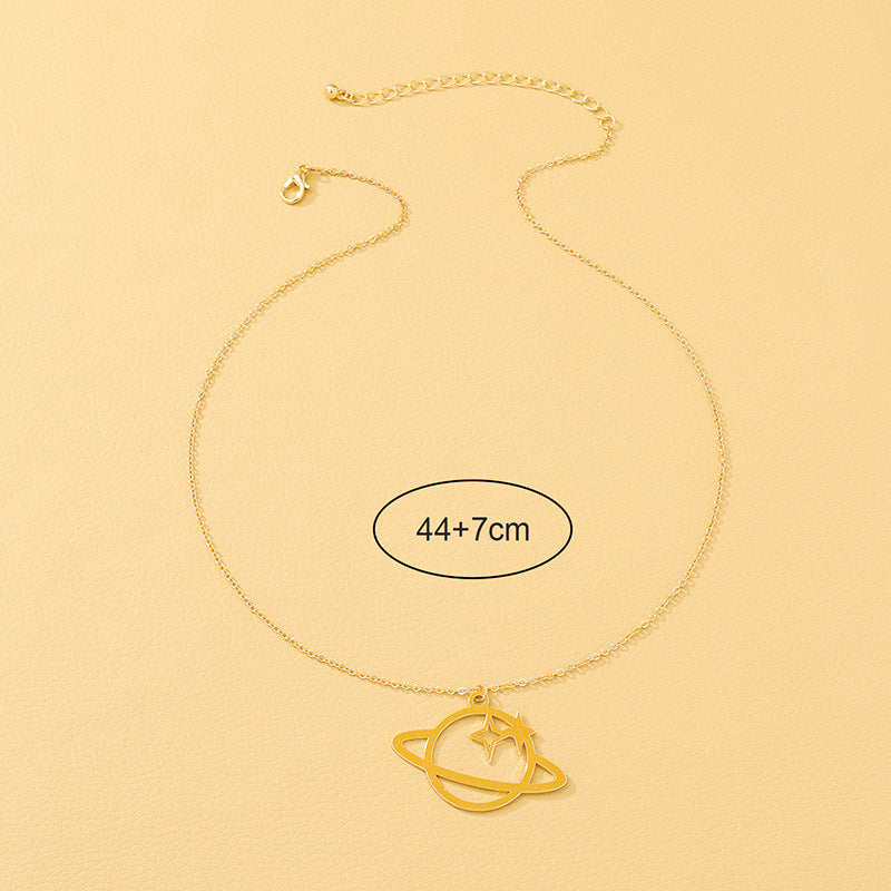 Chic Metal Planet Pendant Necklace - Vienna Verve Collection