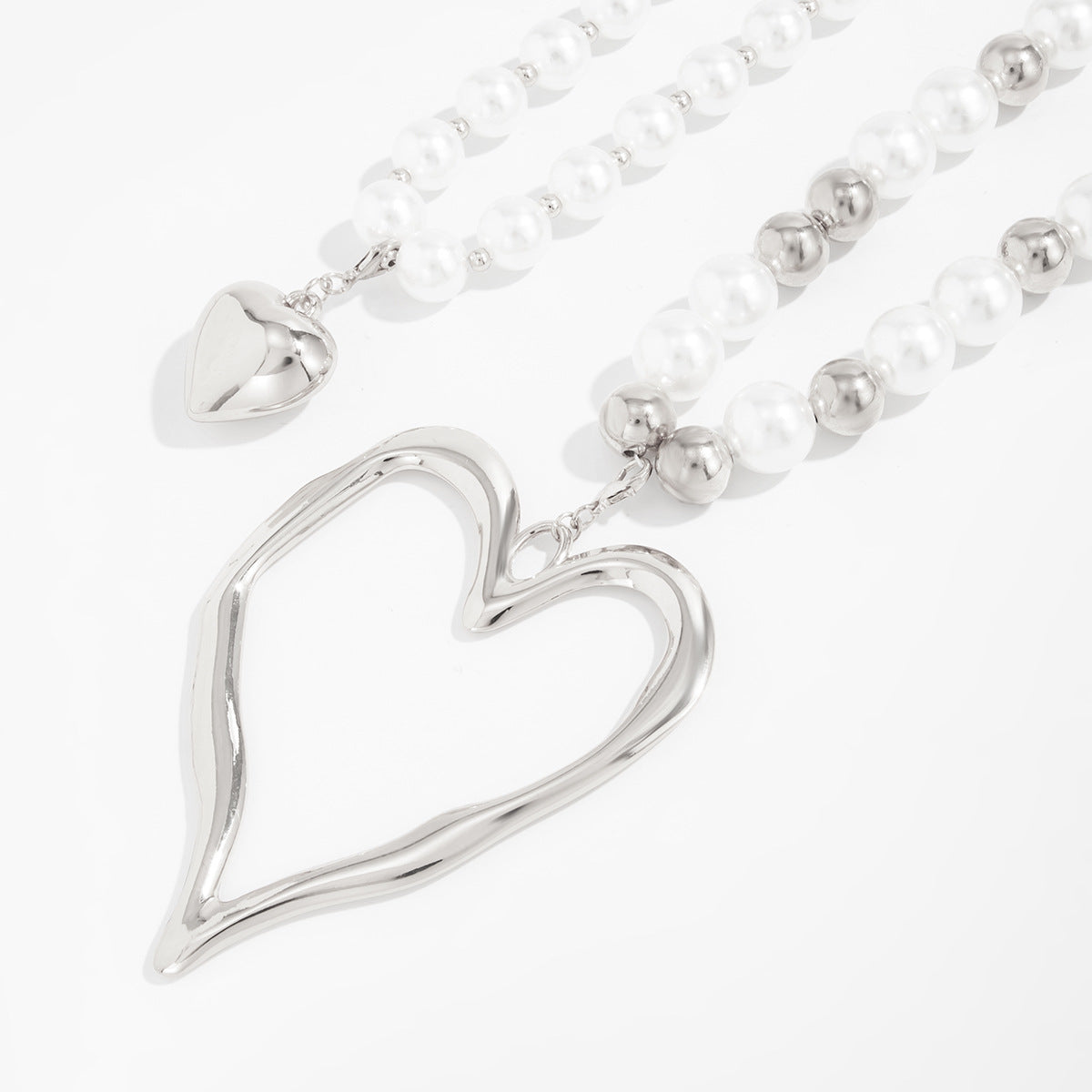 Lava Heart Pearl Bead Necklace Collection