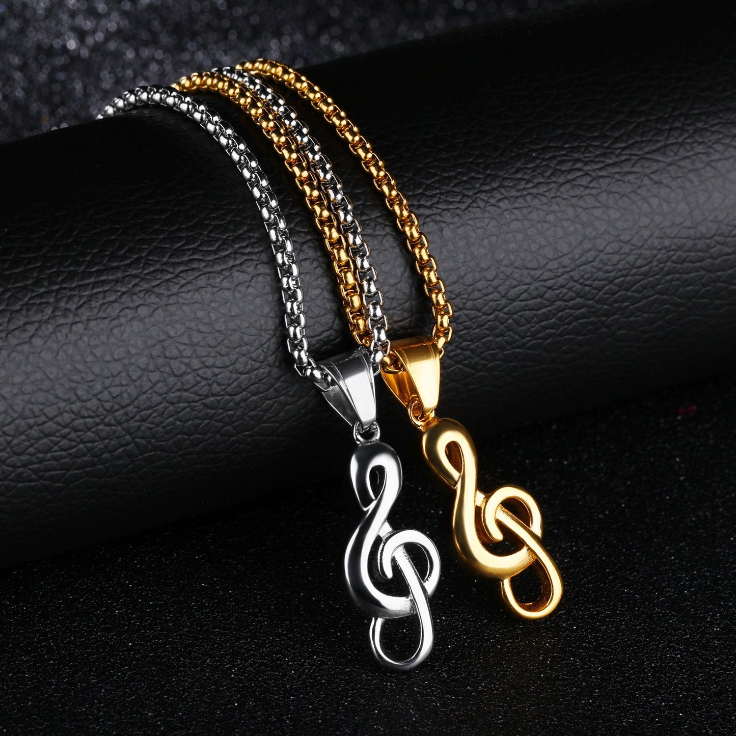 1. Planderful Stainless Steel Necklace For Men With Music Symbols European American Punk Inspired