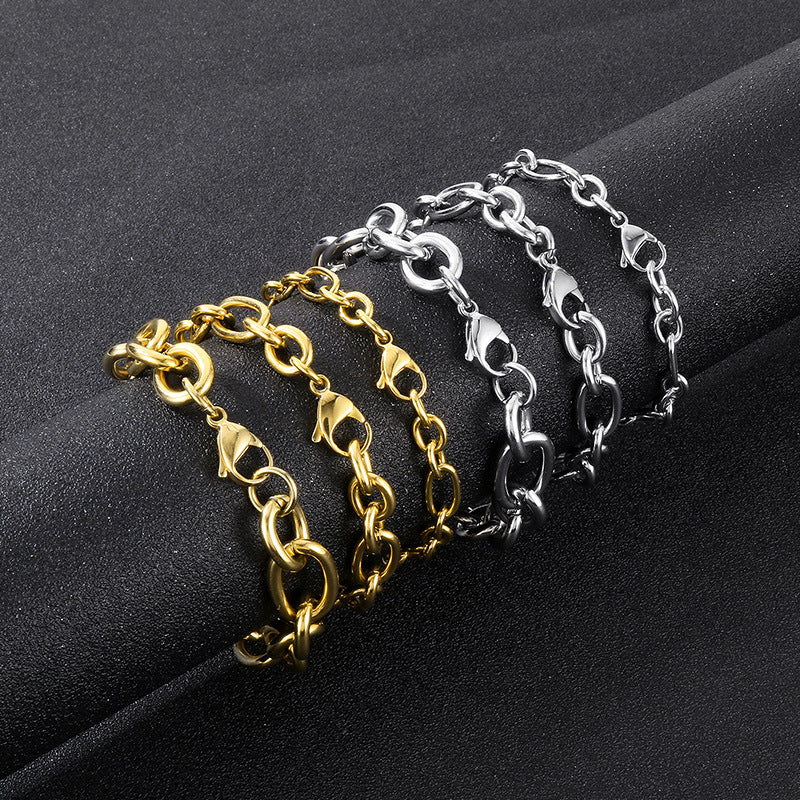 Source Factory Commuter Stainless Steel O Chain Necklace Bracelet Men's Multi-Size 7/10/13 Mmo