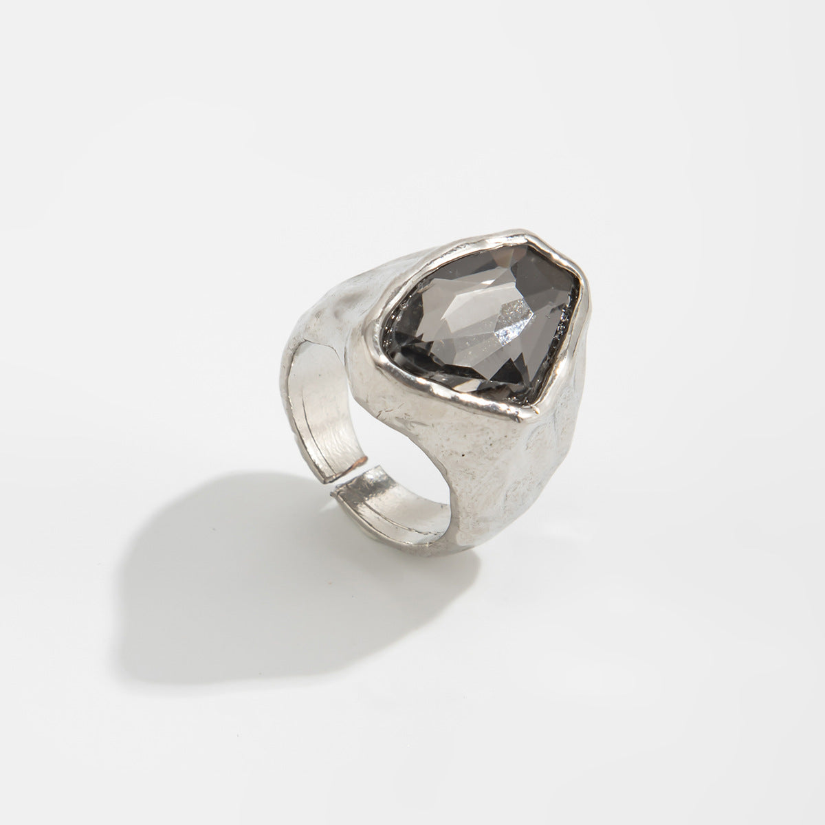 Black Acrylic Ring Planderful Vienna Verve For Minimalist Women Geometric Square Statement Jewelry