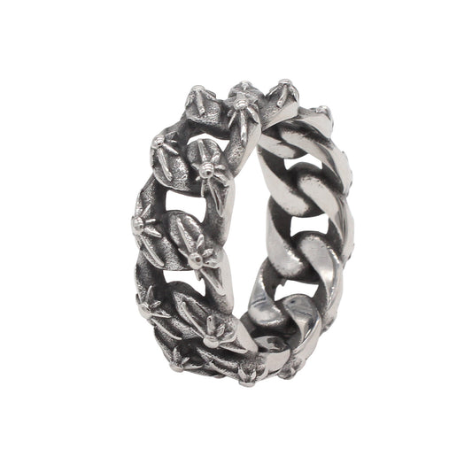 Planderful Jewelry Mens Vintage Steel Ring