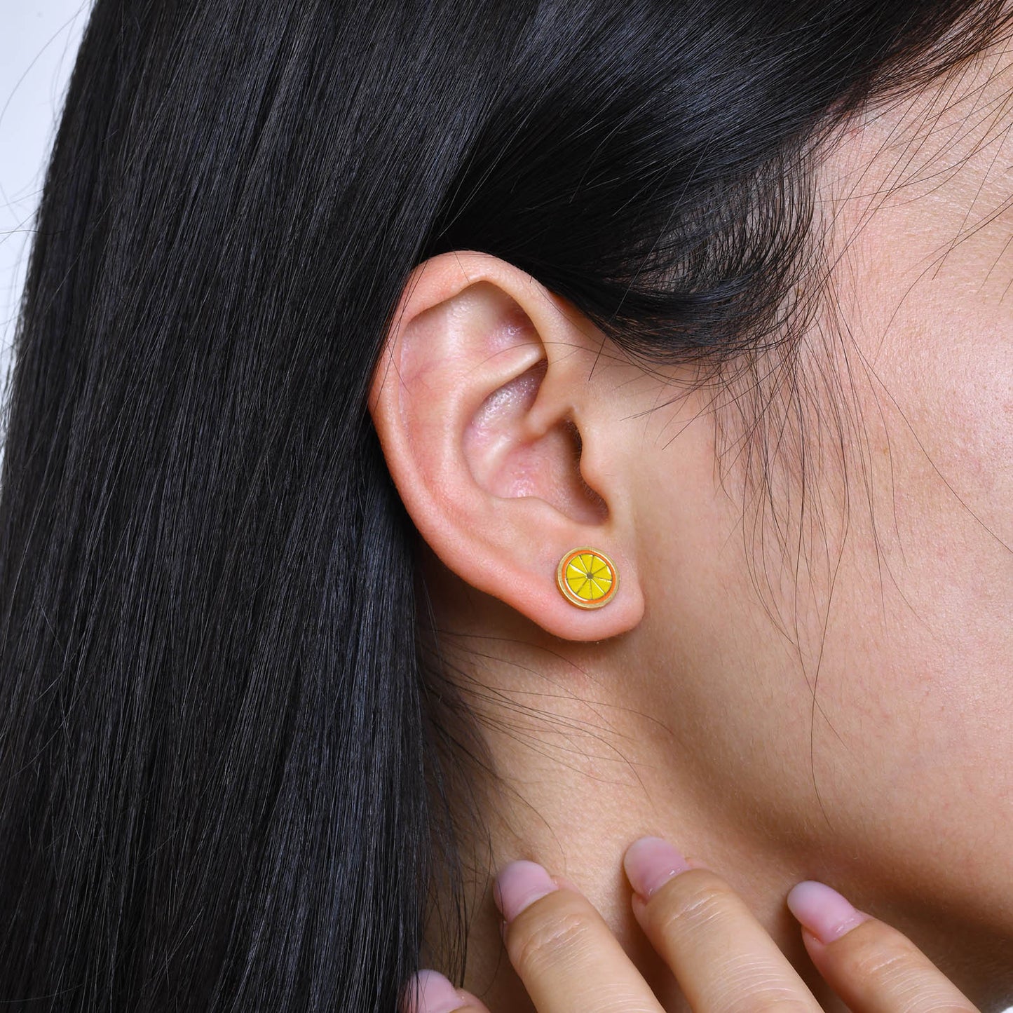 Stainless Steel Fashionable Fresh Epoxy Watermelon Clover Earrings