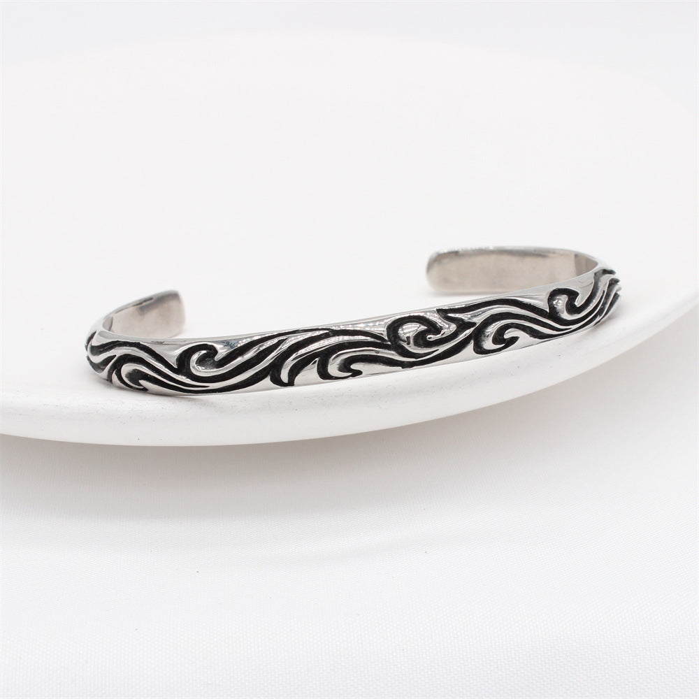 Planderful Everyday Genie – European and American Retro Men's Titanium Steel Bracelet