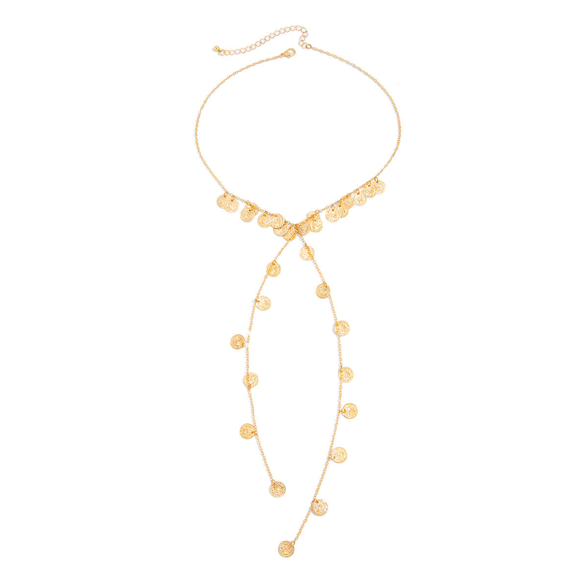 Irregular Beaded Wound Neck Chain Imitation Pearl Sequ Pendant Fringed Necklace