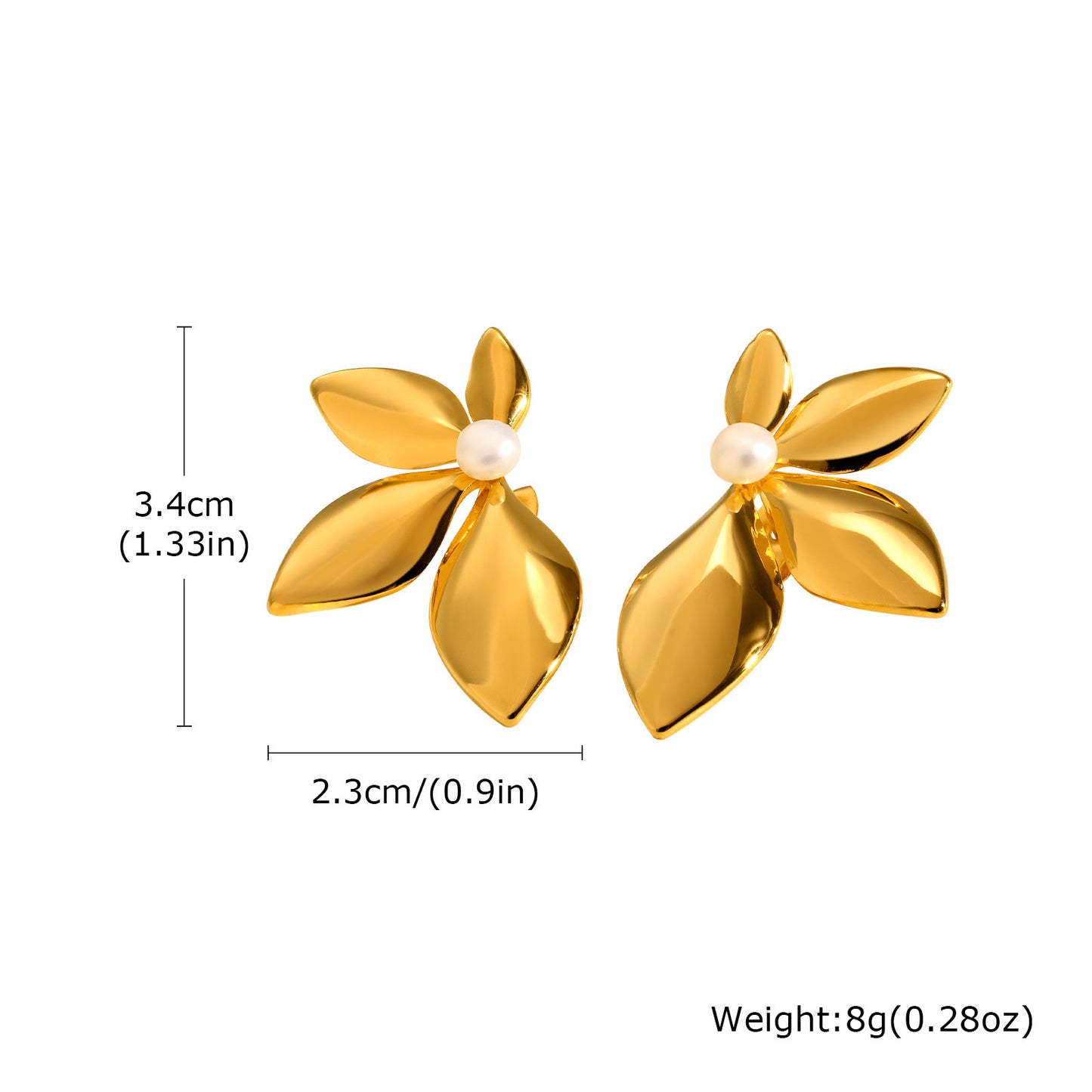 European And American Jewelry Stainless Steel Leaf Earrings