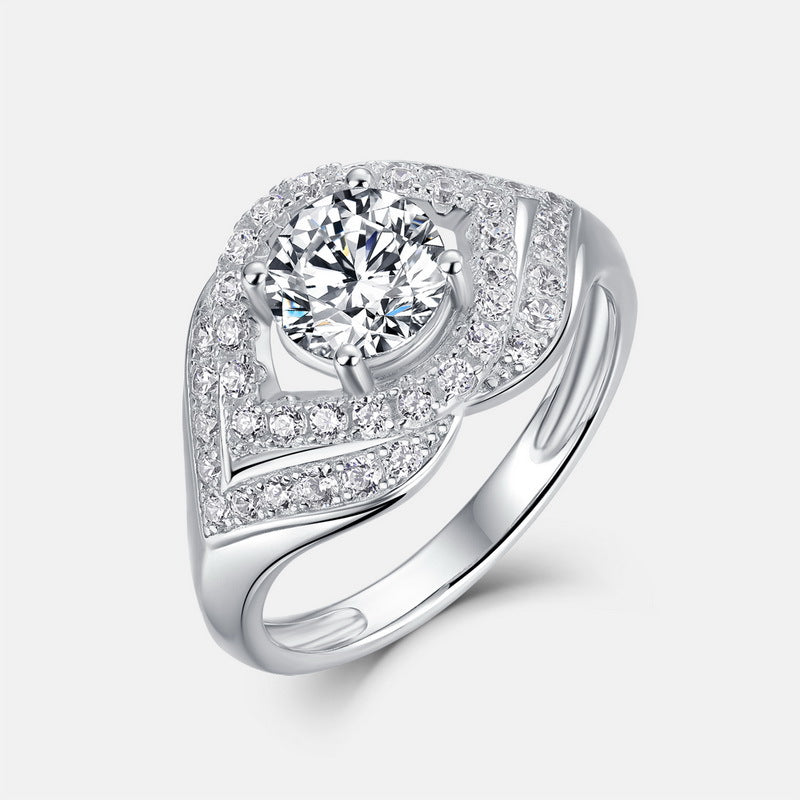 Planderful Classic Moissanite Sterling Silver Ring – 6.5 × 6.5 mm, 1 ct – Style 4