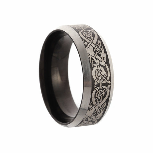 Dragon Pattern Titanium Steel Ring for Men - Best-Selling Cross-Border Jewelry