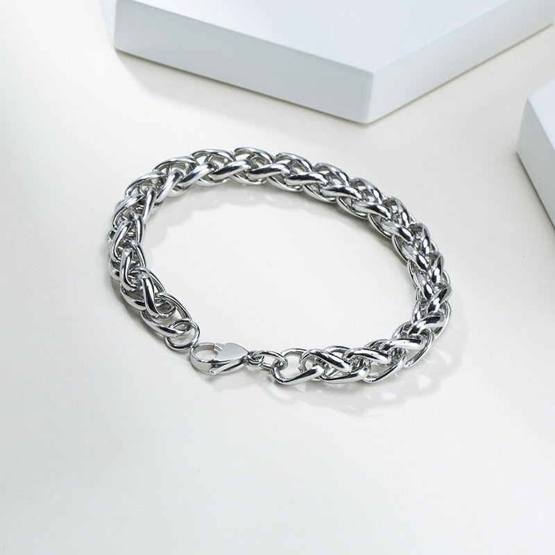 Stainless Steel Flower Basket Chain Men's Fashion Bracelet