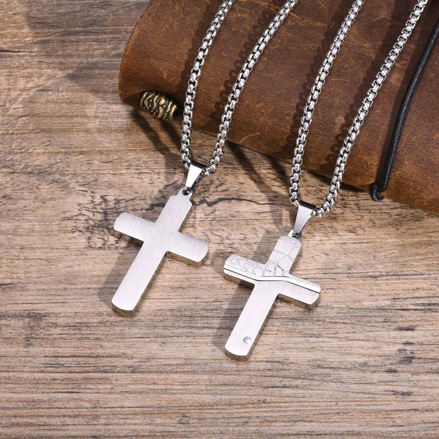 European And American Jewelry Stainless Steel Cross Pendant Necklace For Men