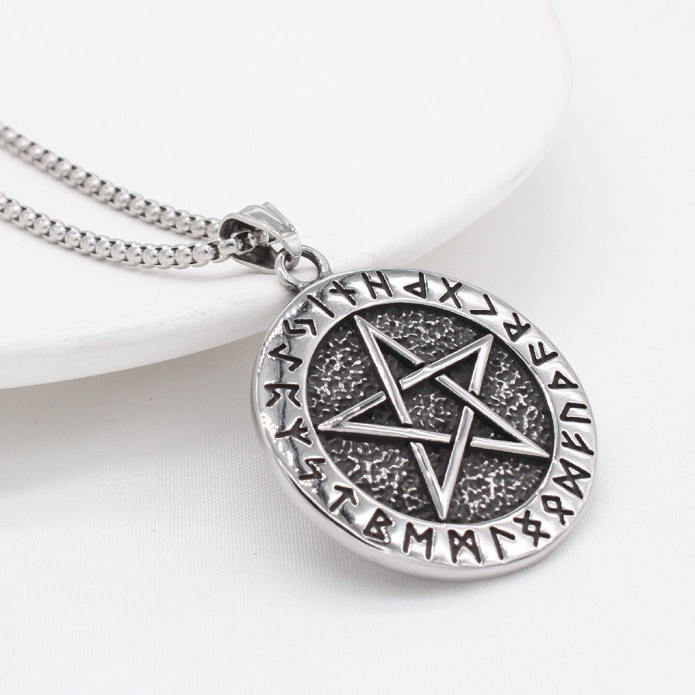 Planderful Titanium Steel Pendant Unisex Nordic Viking Design For Men And Women Durable Everyday Jewelry