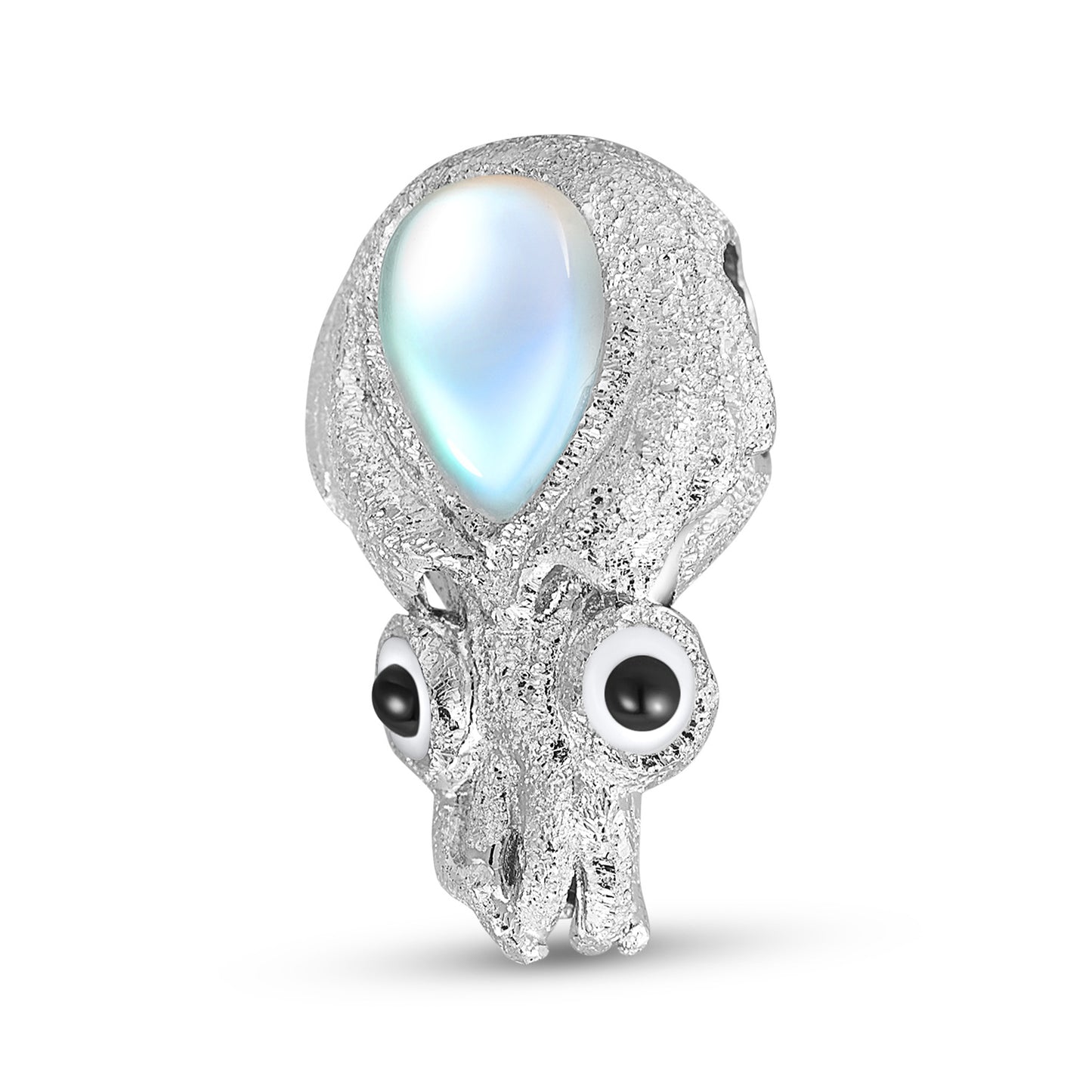 Planderful Everyday Genie – S925 Sterling Silver Cuttlefish Beads with Moonstone Inlay Necklace and Jewelry DIY Accessories