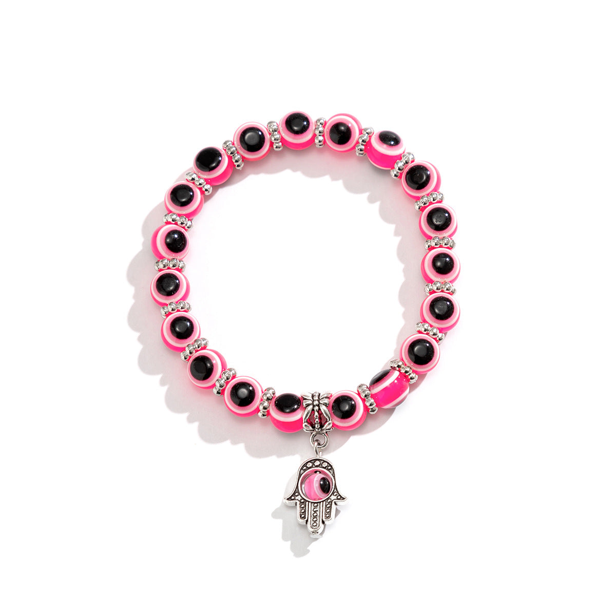 Planderful Beaded Eye Palm Pendant Bracelet Personalized European Style Statement Jewelry for Women