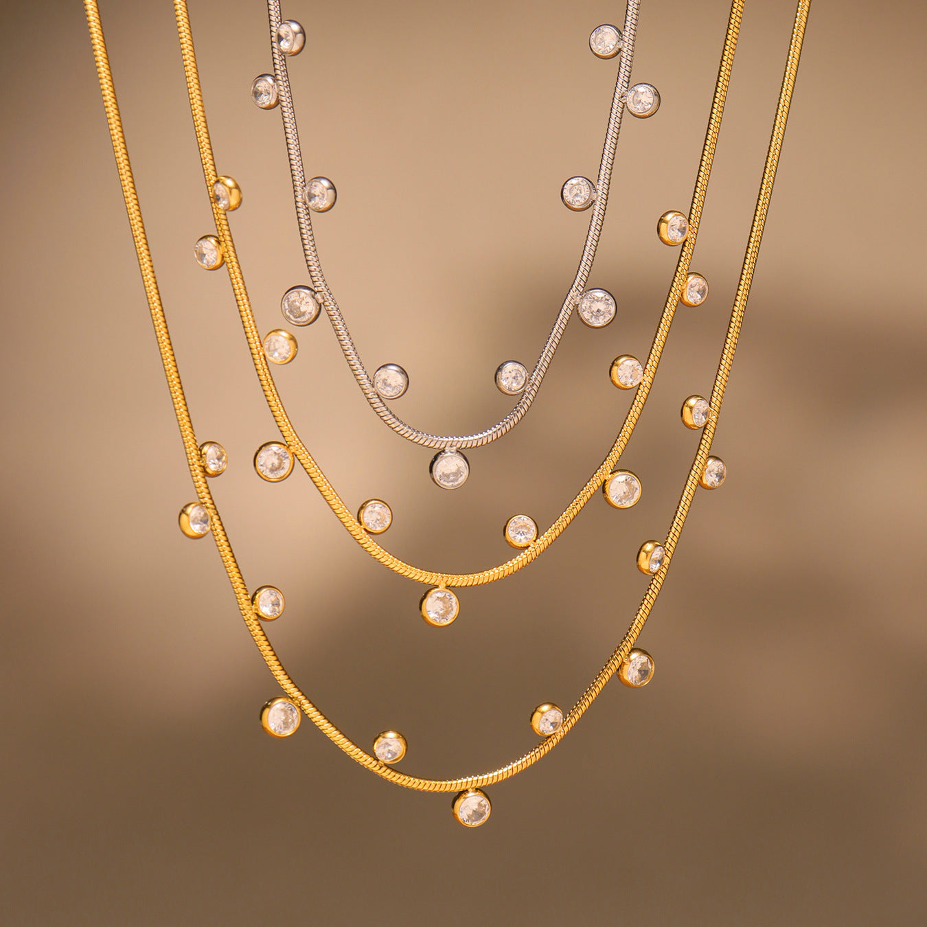 Planderful Zircon Necklace Exquisite Stainless For Women