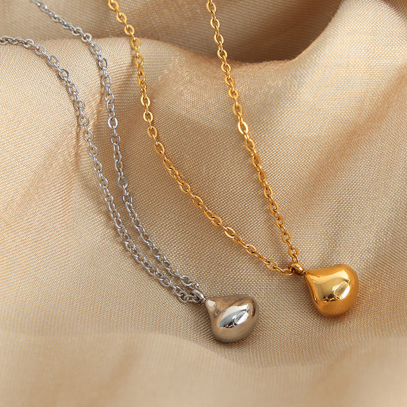 Chic Geometric Design Titanium Necklace with Gold Plating