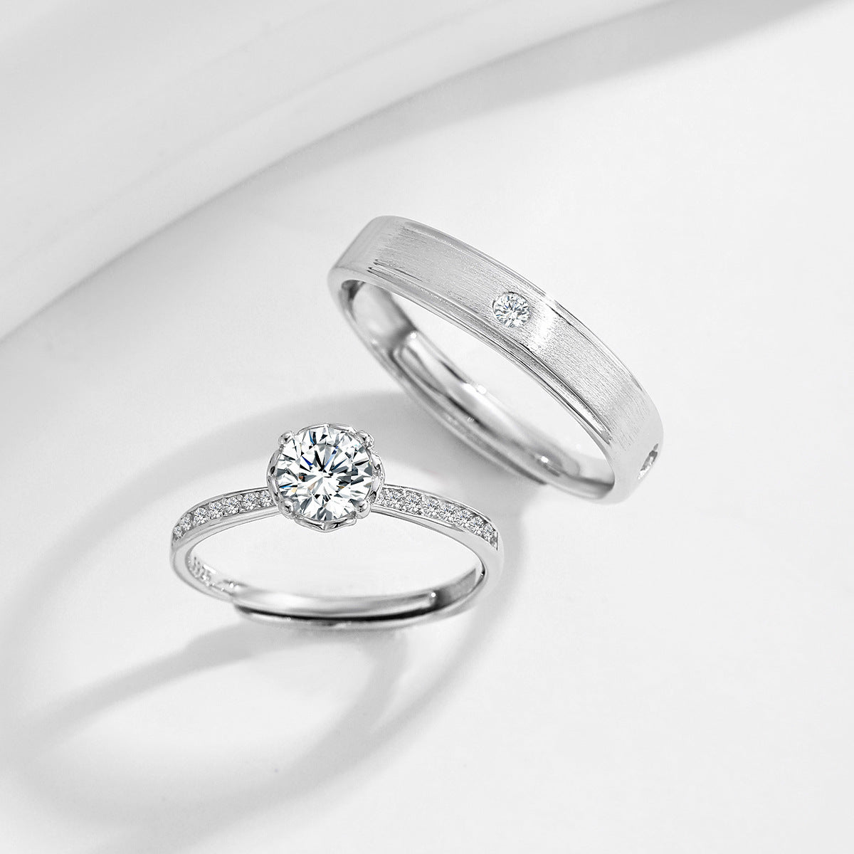 Planderful Everyday Genie – Elegant S925 Sterling Silver Couple Rings for Love