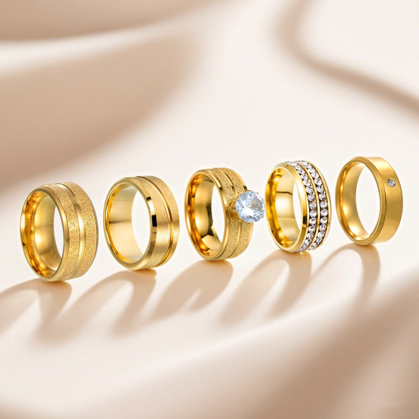 Planderful Stainless Steel Single Wire Matte Couple Ring