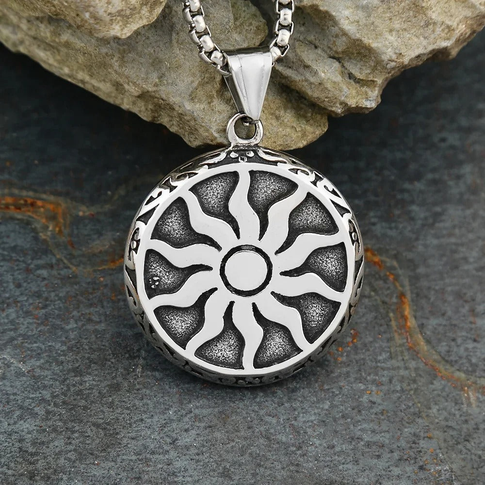 Punk Sun Stainless Steel Men's Pendant Necklace