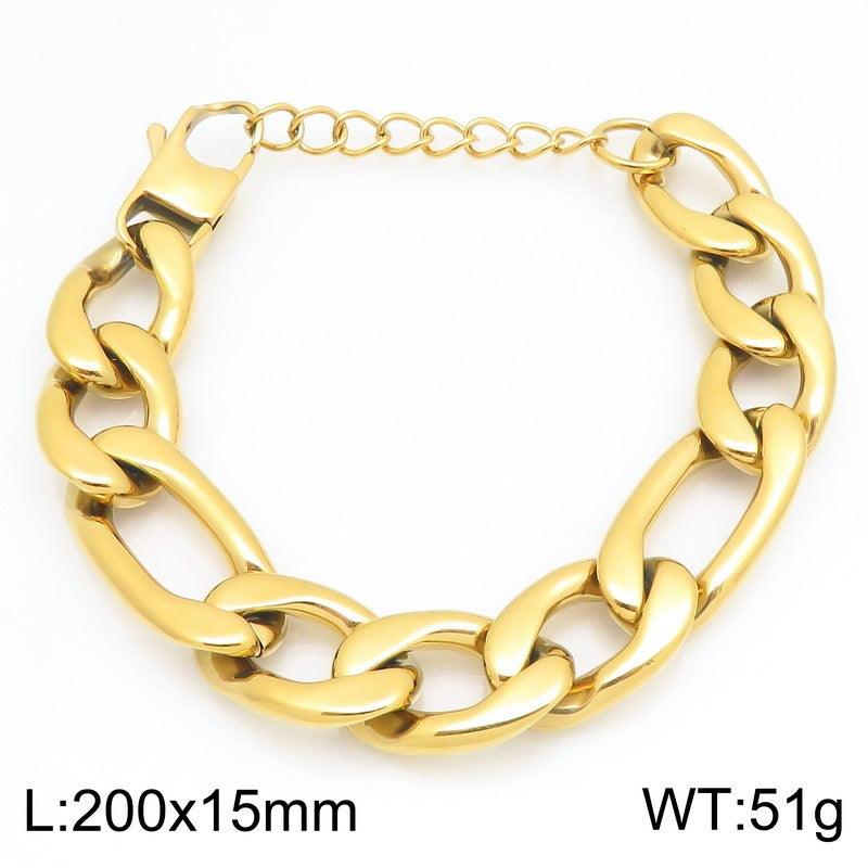Figaro Titanium Steel Bracelet – Daily Unisex Neutral Wind Element Chain Nk Chain Bracelet