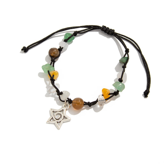 Planderful Vienna Verve Beaded Pendant Bracelet For Women Adjustable Pull Rope Statement Star Sun Charm