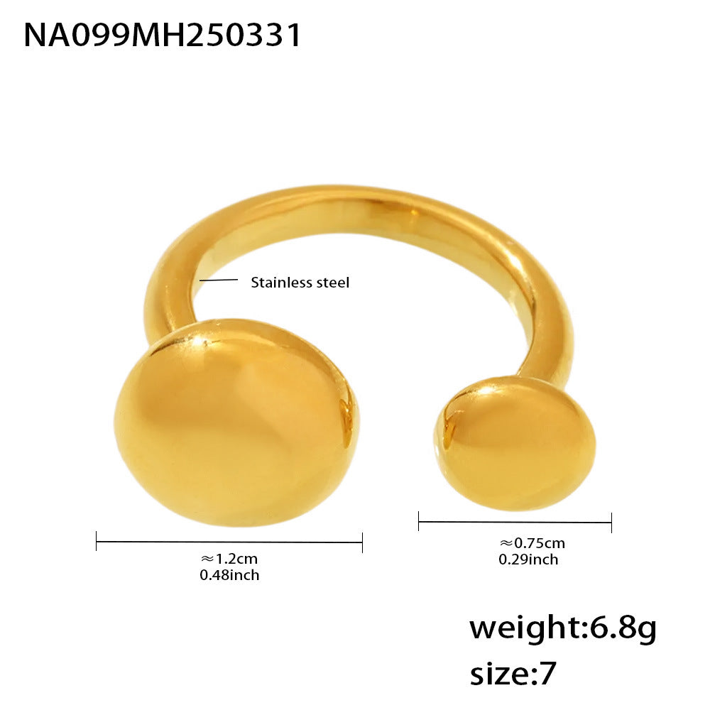 Planderful Everyday Genie Two Tone Geometric Open Ring Women