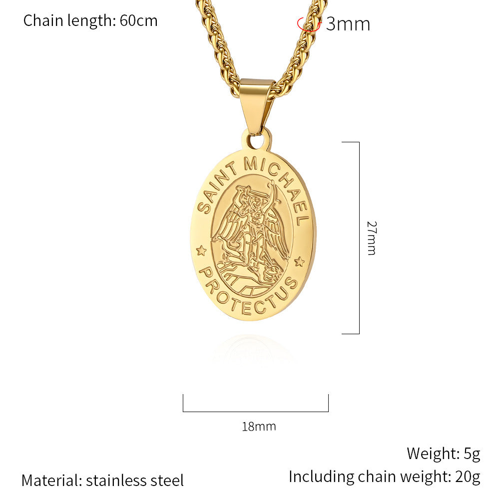 Planderful Patron Saint Seal Necklace For Men Timeless God Protection That Does Not Fade