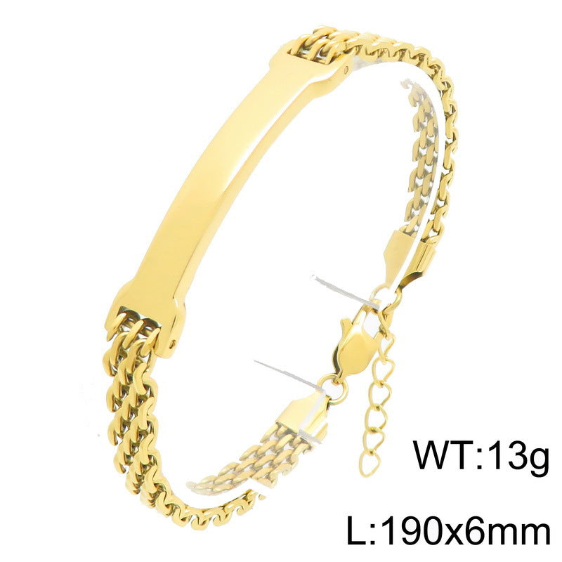 Smooth Curved Bar Mesh Chain Titanium Steel Bracelet Stainless Steel Extension Chain