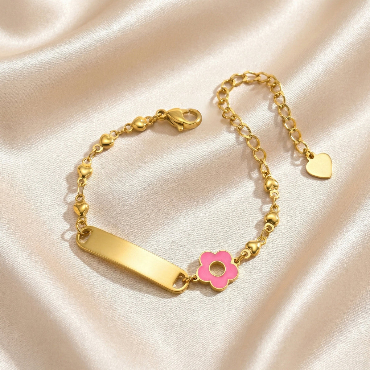 Heart Flower Stainless Steel Bracelet
