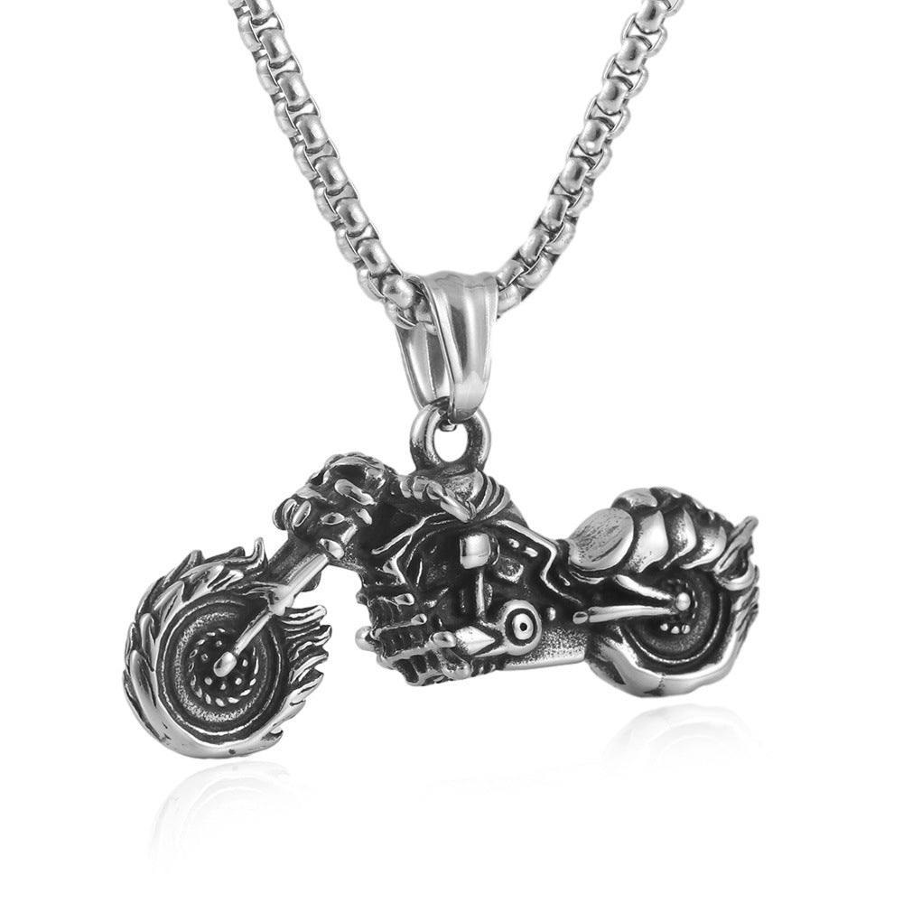 European And American Stainless Steel Flame Motorcycle Pendant