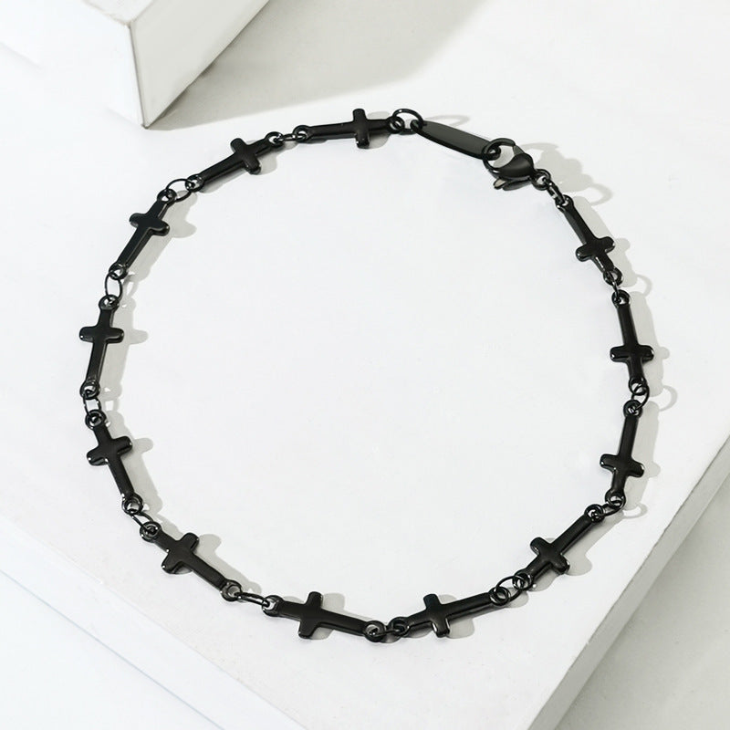 Planderful Jewelry Cross Love Bracelet Titanium Steel Non Fade Finish For Everyday Wear And Gift